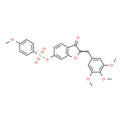ChemSpider 2D Image | 3-Oxo-2-(3,4,5-trimethoxybenzylidene)-2,3-dihydro-1-benzofuran-6-yl 4-methoxybenzenesulfonate | C25H22O9S