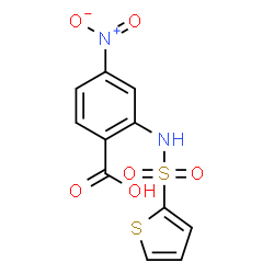 ChemSpider 2D Image | 4-Nitro-2-[(2-thienylsulfonyl)amino]benzoic acid | C11H8N2O6S2