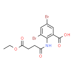 ChemSpider 2D Image | 3,5-Dibromo-2-[(4-ethoxy-4-oxobutanoyl)amino]benzoic acid | C13H13Br2NO5