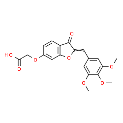 ChemSpider 2D Image | {[3-Oxo-2-(3,4,5-trimethoxybenzylidene)-2,3-dihydro-1-benzofuran-6-yl]oxy}acetic acid | C20H18O8