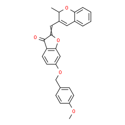 ChemSpider 2D Image | 6-[(4-Methoxybenzyl)oxy]-2-[(2-methyl-2H-chromen-3-yl)methylene]-1-benzofuran-3(2H)-one | C27H22O5