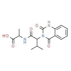 ChemSpider 2D Image | N-[2-(2,4-Dioxo-1,4-dihydro-3(2H)-quinazolinyl)-3-methylbutanoyl]alanine | C16H19N3O5