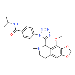 ChemSpider 2D Image | N-Isopropyl-4-[5-(4-methoxy-6-methyl-5,6,7,8-tetrahydro[1,3]dioxolo[4,5-g]isoquinolin-5-yl)-1H-tetrazol-1-yl]benzamide | C23H26N6O4
