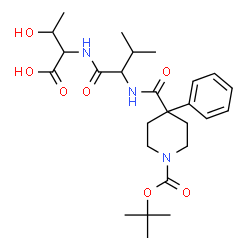 ChemSpider 2D Image | N-[(1-{[(2-Methyl-2-propanyl)oxy]carbonyl}-4-phenyl-4-piperidinyl)carbonyl]valylthreonine | C26H39N3O7