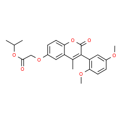 ChemSpider 2D Image | Isopropyl {[3-(2,5-dimethoxyphenyl)-4-methyl-2-oxo-2H-chromen-6-yl]oxy}acetate | C23H24O7