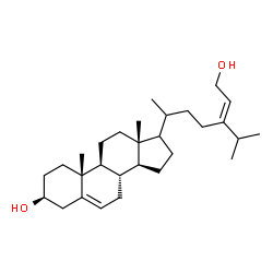 ChemSpider 2D Image | (3beta,17xi,20xi,24E)-Stigmasta-5,24(28)-diene-3,29-diol | C29H48O2