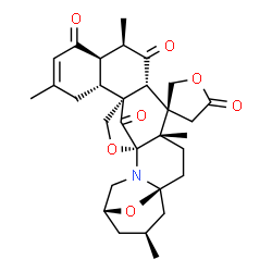 ChemSpider 2D Image | (1S,4S,5R,6R,8R,9R,14R,15S,18S,21R,23S)-4,8,12,23-Tetramethyl-7H,10H-spiro[17,25-dioxa-19-azaheptacyclo[19.3.1.1~15,18~.0~1,19~.0~4,18~.0~6,15~.0~9,14~]hexacos-11-ene-5,3'-furan]-5',7,10,26(4'H)-tetro
ne | C30H37NO7