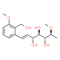 ChemSpider 2D Image | (1E,3R,4R,5R,6S)-1-[2-(Hydroxymethyl)-3-methoxyphenyl]-6-methoxy-1-heptene-3,4,5-triol | C16H24O6