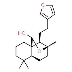 ChemSpider 2D Image | (1R,6S,11S,12R)-12-[2-(3-Furyl)ethyl]-5,5,9-trimethyl-10-oxatricyclo[7.2.1.0~1,6~]dodecan-11-ol | C20H30O3