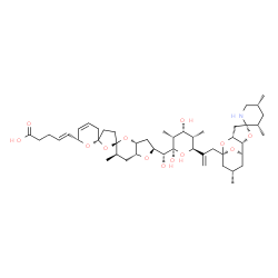 ChemSpider 2D Image | (5S)-1-C-[(R)-{(2S,3aR,5R,5'R,6R,6''R,7aR)-6''-[(1E)-4-Carboxy-1-buten-1-yl]-6-methyl-2,3,3',3'',3a,4',6,6'',7,7a-decahydrodispiro[furo[3,2-b]pyran-5,2'-furan-5',2''-pyran]-2-yl}(hydroxy)methyl]-2,4-d
ideoxy-2,4-dimethyl-5-{3-[(2S,2'R,3S,5R,6'R,8'S,10'S)-3,5,10'-trimethyl-8'H-spiro[piperidine-2,4'-[3,7,12]trioxatricyclo[6.3.1.0~2,6~]dodecan]-8'-yl]-1-propen-2-yl}-alpha-D-ribopyranose | C47H71NO13