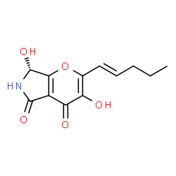 ChemSpider 2D Image | (7R)-3,7-Dihydroxy-2-[(1E)-1-penten-1-yl]-6,7-dihydropyrano[2,3-c]pyrrole-4,5-dione | C12H13NO5