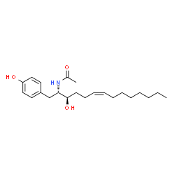 ChemSpider 2D Image | N-[(2S,3R,6Z)-3-Hydroxy-1-(4-hydroxyphenyl)-6-tetradecen-2-yl]acetamide | C22H35NO3