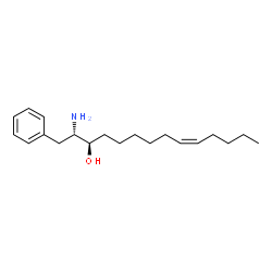 ChemSpider 2D Image | (2S,3R,9Z)-2-Amino-1-phenyl-9-tetradecen-3-ol | C20H33NO