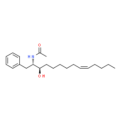 ChemSpider 2D Image | N-[(2S,3R,9Z)-3-Hydroxy-1-phenyl-9-tetradecen-2-yl]acetamide | C22H35NO2