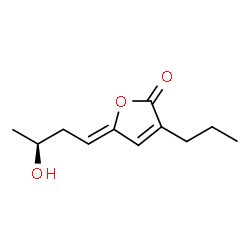 ChemSpider 2D Image | (5Z)-5-[(3S)-3-Hydroxybutylidene]-3-propyl-2(5H)-furanone | C11H16O3