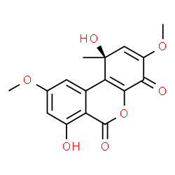 ChemSpider 2D Image | (1S)-1,7-Dihydroxy-3,9-dimethoxy-1-methyl-1H-benzo[c]chromene-4,6-dione | C16H14O7