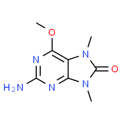ChemSpider 2D Image | 2-Amino-6-methoxy-7,9-dimethyl-7,9-dihydro-8H-purin-8-one | C8H11N5O2