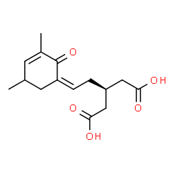 ChemSpider 2D Image | 3-[(2Z)-2-(3,5-Dimethyl-2-oxo-3-cyclohexen-1-ylidene)ethyl]pentanedioic acid | C15H20O5