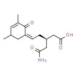 ChemSpider 2D Image | (3R)-5-Amino-3-[(2Z)-2-(3,5-dimethyl-2-oxo-3-cyclohexen-1-ylidene)ethyl]-5-oxopentanoic acid | C15H21NO4