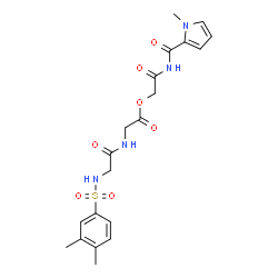 ChemSpider 2D Image | 2-{[(1-Methyl-1H-pyrrol-2-yl)carbonyl]amino}-2-oxoethyl N-[(3,4-dimethylphenyl)sulfonyl]glycylglycinate | C20H24N4O7S