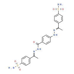 ChemSpider 2D Image | 4-[N-(4-{2-[1-(4-Sulfamoylphenyl)ethylidene]hydrazino}benzoyl)ethanehydrazonoyl]benzenesulfonamide | C23H24N6O5S2