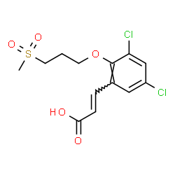 ChemSpider 2D Image | (2E)-3-{3,5-Dichloro-2-[3-(methylsulfonyl)propoxy]phenyl}acrylic acid | C13H14Cl2O5S