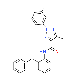 ChemSpider 2D Image | N-(2-Benzylphenyl)-2-(3-chlorophenyl)-5-methyl-2H-1,2,3-triazole-4-carboxamide | C23H19ClN4O