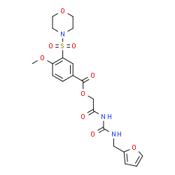 ChemSpider 2D Image | 2-{[(2-Furylmethyl)carbamoyl]amino}-2-oxoethyl 4-methoxy-3-(4-morpholinylsulfonyl)benzoate | C20H23N3O9S