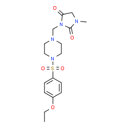 ChemSpider 2D Image | 3-({4-[(4-Ethoxyphenyl)sulfonyl]-1-piperazinyl}methyl)-1-methyl-2,4-imidazolidinedione | C17H24N4O5S