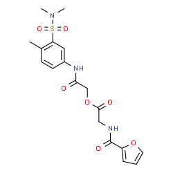 ChemSpider 2D Image | 2-{[3-(Dimethylsulfamoyl)-4-methylphenyl]amino}-2-oxoethyl N-2-furoylglycinate | C18H21N3O7S