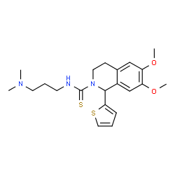 ChemSpider 2D Image | N-[3-(Dimethylamino)propyl]-6,7-dimethoxy-1-(2-thienyl)-3,4-dihydro-2(1H)-isoquinolinecarbothioamide | C21H29N3O2S2