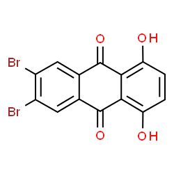 ChemSpider 2D Image | 6,7-Dibromo-1,4-dihydroxy-9,10-anthraquinone | C14H6Br2O4