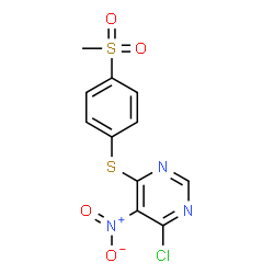 ChemSpider 2D Image | 4-Chloro-6-{[4-(methylsulfonyl)phenyl]sulfanyl}-5-nitropyrimidine | C11H8ClN3O4S2