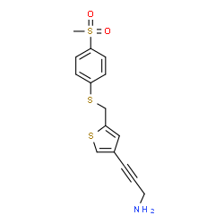 ChemSpider 2D Image | 3-[5-({[4-(Methylsulfonyl)phenyl]sulfanyl}methyl)-3-thienyl]-2-propyn-1-amine | C15H15NO2S3