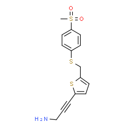 ChemSpider 2D Image | 3-[5-({[4-(Methylsulfonyl)phenyl]sulfanyl}methyl)-2-thienyl]-2-propyn-1-amine | C15H15NO2S3