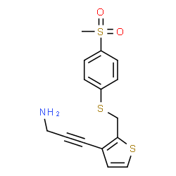 ChemSpider 2D Image | 3-[2-({[4-(Methylsulfonyl)phenyl]sulfanyl}methyl)-3-thienyl]-2-propyn-1-amine | C15H15NO2S3