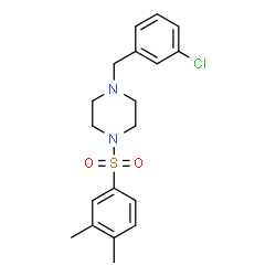 ChemSpider 2D Image | 1-(3-Chlorobenzyl)-4-[(3,4-dimethylphenyl)sulfonyl]piperazine | C19H23ClN2O2S