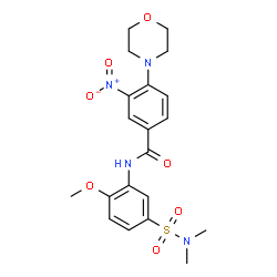 ChemSpider 2D Image | N-[5-(Dimethylsulfamoyl)-2-methoxyphenyl]-4-(4-morpholinyl)-3-nitrobenzamide | C20H24N4O7S