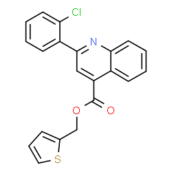 ChemSpider 2D Image | 2-Thienylmethyl 2-(2-chlorophenyl)-4-quinolinecarboxylate | C21H14ClNO2S