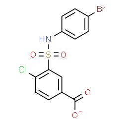 ChemSpider 2D Image | 3-[(4-Bromophenyl)sulfamoyl]-4-chlorobenzoate | C13H8BrClNO4S