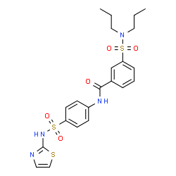 ChemSpider 2D Image | 3-(Dipropylsulfamoyl)-N-[4-(1,3-thiazol-2-ylsulfamoyl)phenyl]benzamide | C22H26N4O5S3