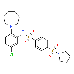 ChemSpider 2D Image | N-[2-(1-Azepanyl)-5-chlorophenyl]-4-(1-pyrrolidinylsulfonyl)benzenesulfonamide | C22H28ClN3O4S2
