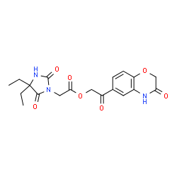 ChemSpider 2D Image | 2-Oxo-2-(3-oxo-3,4-dihydro-2H-1,4-benzoxazin-6-yl)ethyl (4,4-diethyl-2,5-dioxo-1-imidazolidinyl)acetate | C19H21N3O7