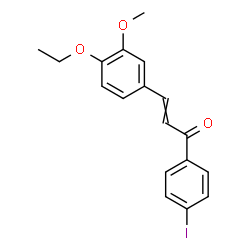 ChemSpider 2D Image | 3-(4-Ethoxy-3-methoxyphenyl)-1-(4-iodophenyl)-2-propen-1-one | C18H17IO3