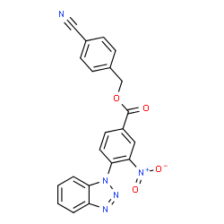 ChemSpider 2D Image | 4-Cyanobenzyl 4-(1H-benzotriazol-1-yl)-3-nitrobenzoate | C21H13N5O4