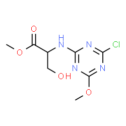 ChemSpider 2D Image | Methyl N-(4-chloro-6-methoxy-1,3,5-triazin-2-yl)serinate | C8H11ClN4O4