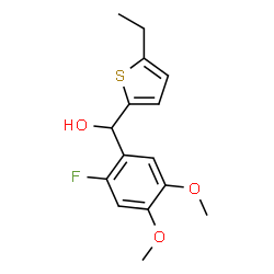ChemSpider 2D Image | (5-Ethyl-2-thienyl)(2-fluoro-4,5-dimethoxyphenyl)methanol | C15H17FO3S