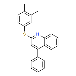 ChemSpider 2D Image | 2-[(3,4-Dimethylphenyl)sulfanyl]-4-phenylquinoline | C23H19NS