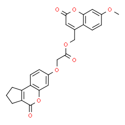 ChemSpider 2D Image | (7-Methoxy-2-oxo-2H-chromen-4-yl)methyl [(4-oxo-1,2,3,4-tetrahydrocyclopenta[c]chromen-7-yl)oxy]acetate | C25H20O8