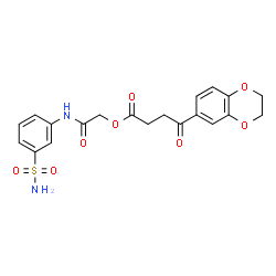 ChemSpider 2D Image | 2-Oxo-2-[(3-sulfamoylphenyl)amino]ethyl 4-(2,3-dihydro-1,4-benzodioxin-6-yl)-4-oxobutanoate | C20H20N2O8S